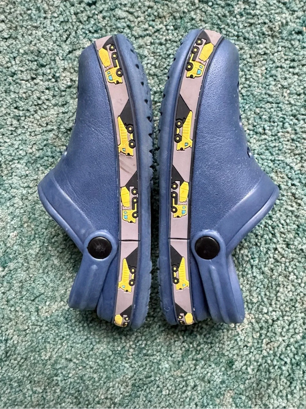 Big kids Size 1 Drecage Kids slip on Grey Clog with tractor accent